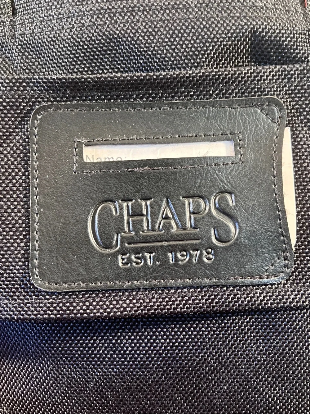 Chaps Black Travel Duffel Bag with Red Trim Overnight Bag